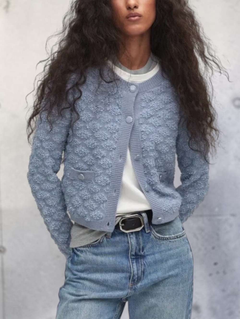 MANGO Mbappe Textured
Cardigan Size Medium